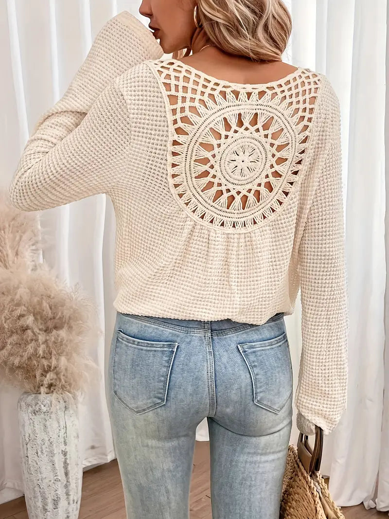 isabella™ - Elegant Ibiza-style blouse with V-neck