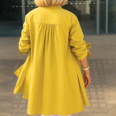 Louise™ | Plain shirt blouse with bow sleeves