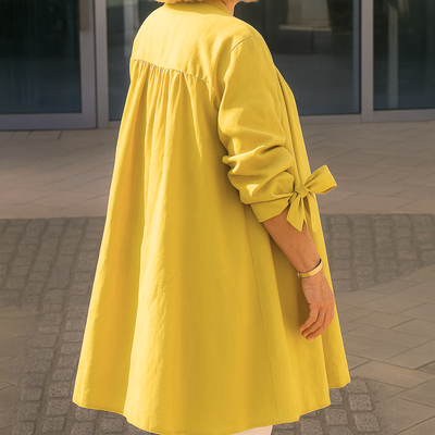Louise™ | Plain shirt blouse with bow sleeves