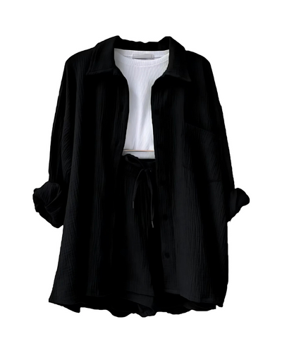 Isabella™ Cotton Button-Up Shorts Set