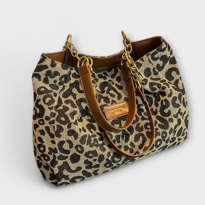 Elara - Leopard Print Canvas Tote