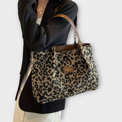 Elara - Leopard Print Canvas Tote