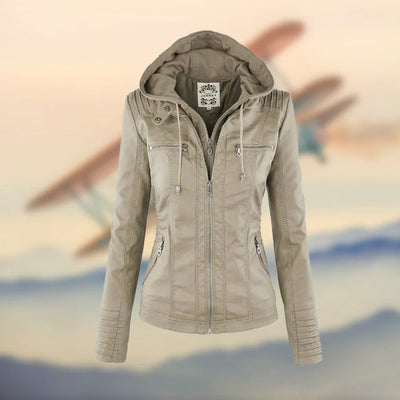 Isabella™ Stylish and versatile hooded leather jacket