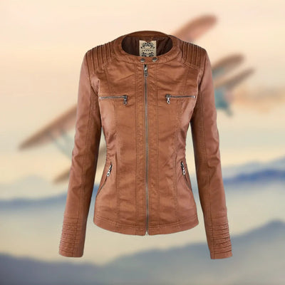 Isabella™ Stylish and versatile hooded leather jacket