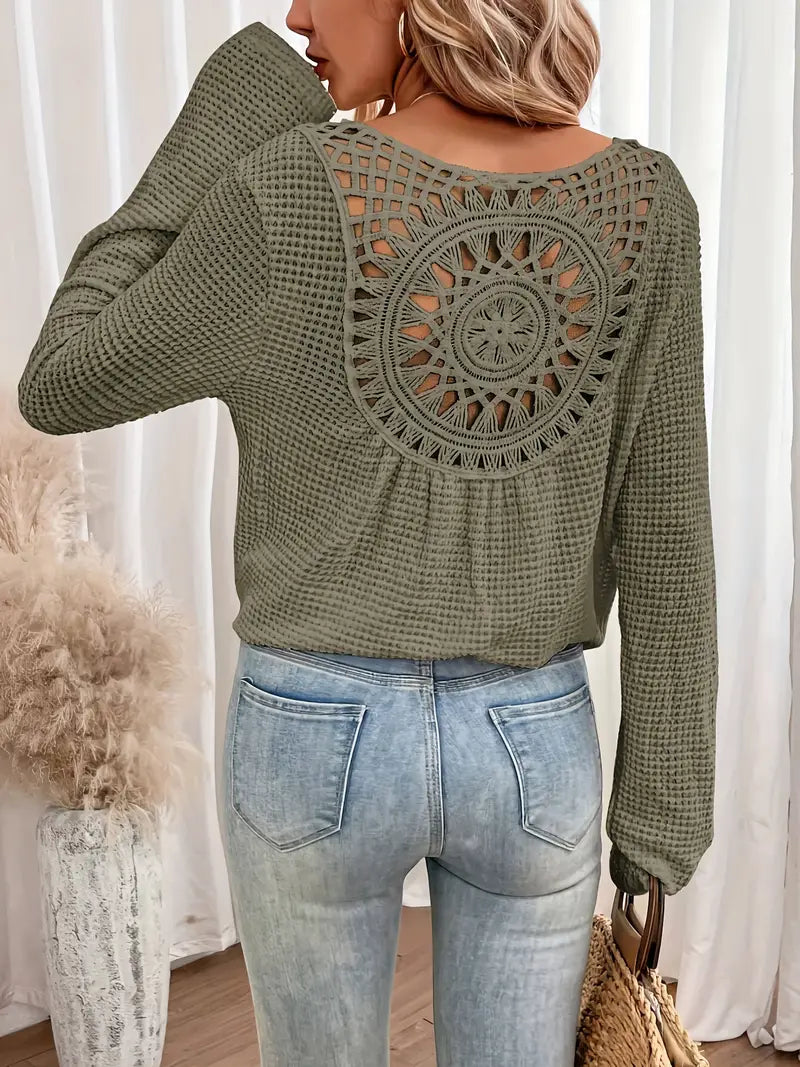 isabella™ - Elegant Ibiza-style blouse with V-neck