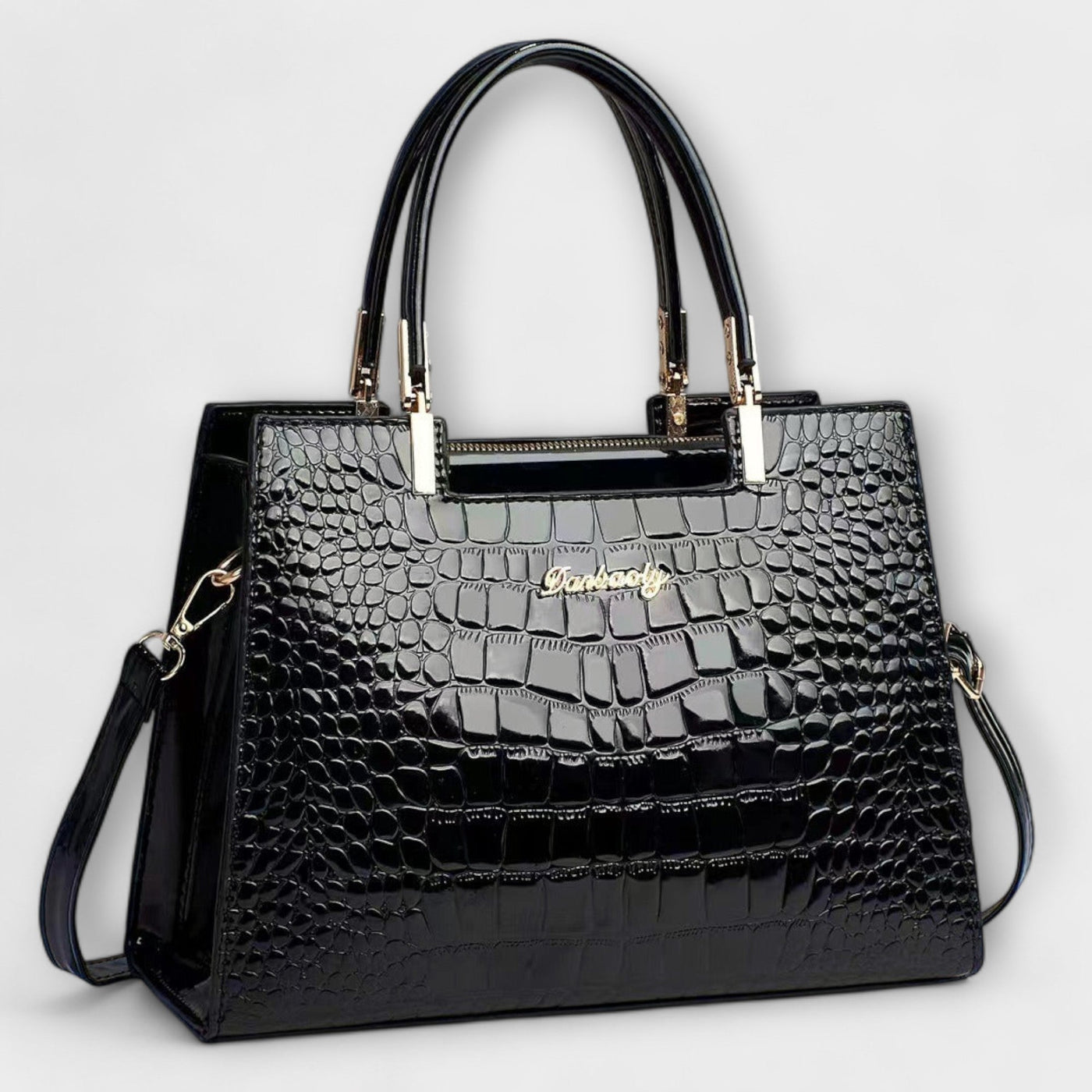Aralune -  Shiny crocodile print handbag
