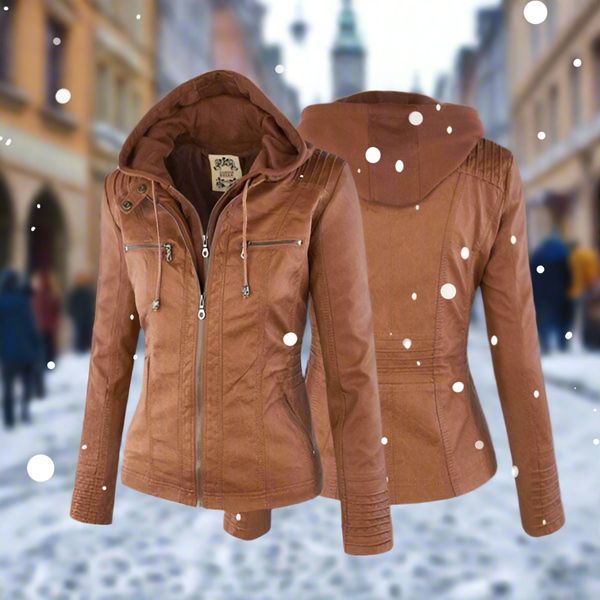 Isabella™ Stylish and versatile hooded leather jacket