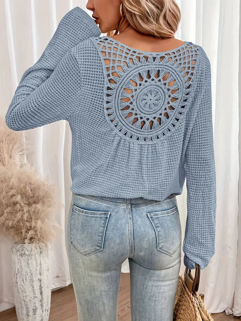 isabella™ - Elegant Ibiza-style blouse with V-neck