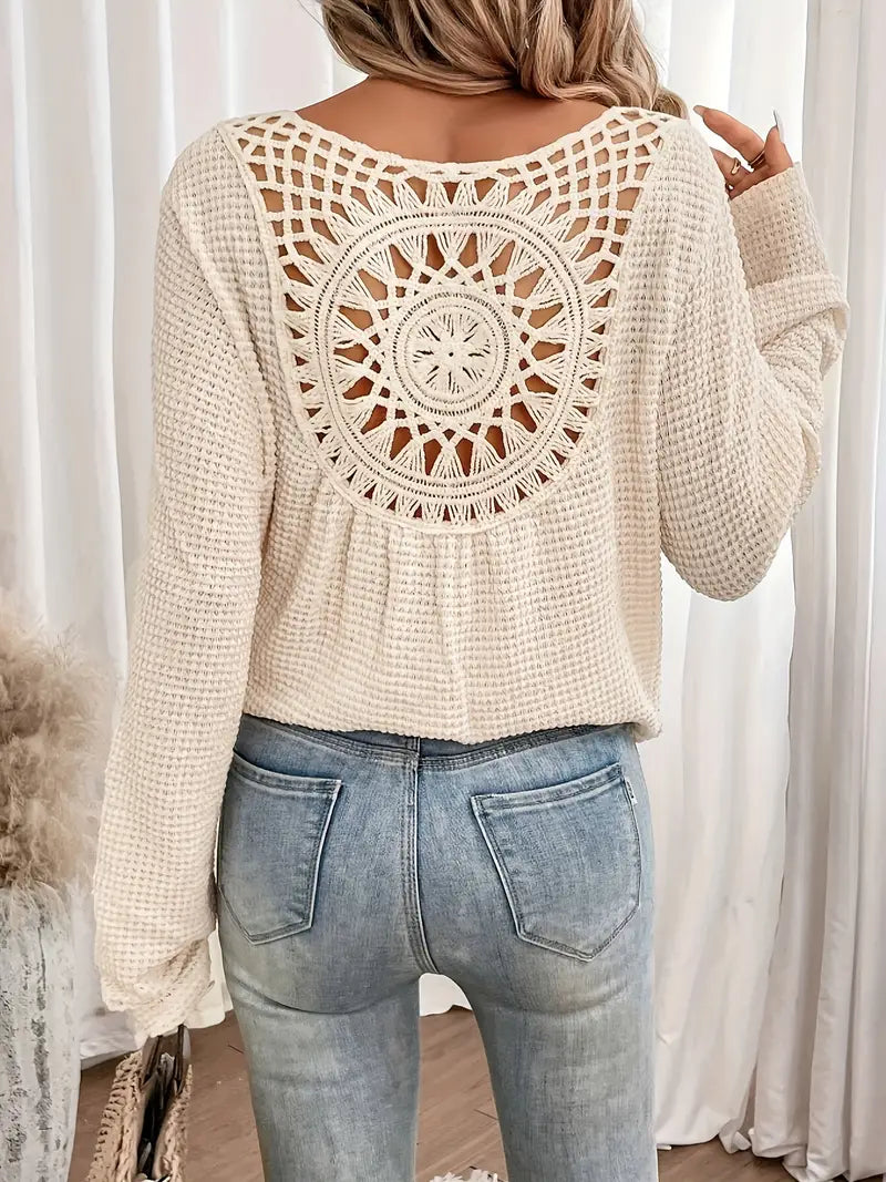 isabella™ - Elegant Ibiza-style blouse with V-neck