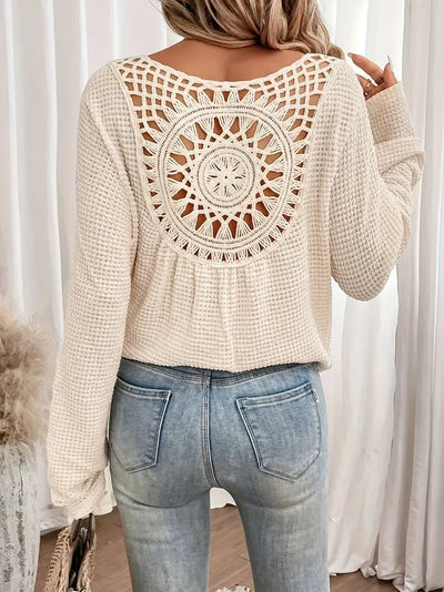 isabella™ - Elegant Ibiza-style blouse with V-neck