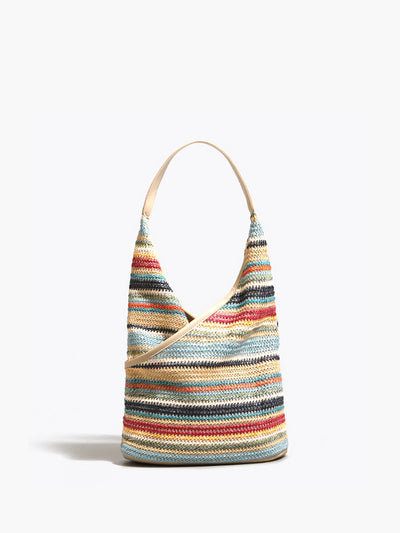 isabella™ Rainbow Grass Woven Shoulder Bag