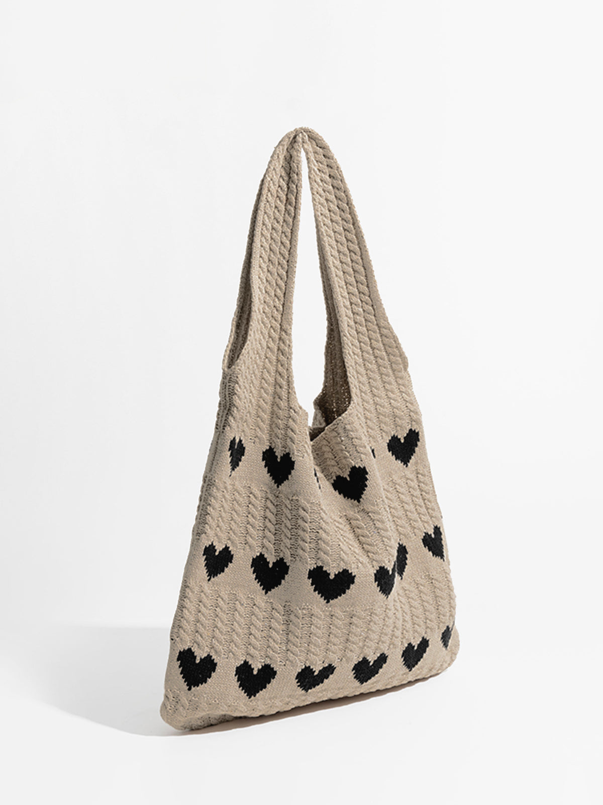 isabella™ Heart Pattern Knit Shoulder Bag