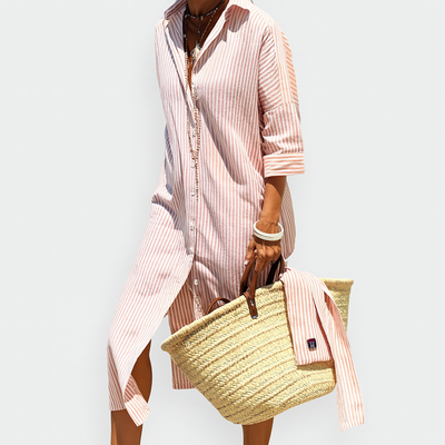 Isabella™ Striped Button-Up Shirt Dress
