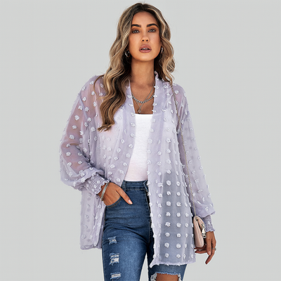 Zelitha – Textured Open-Front Cardigan