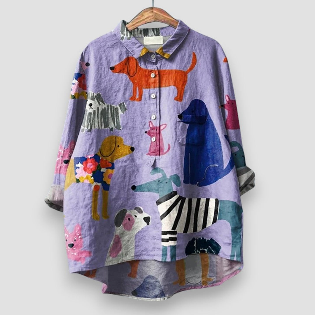 Isabella™ | blouse with dog motif