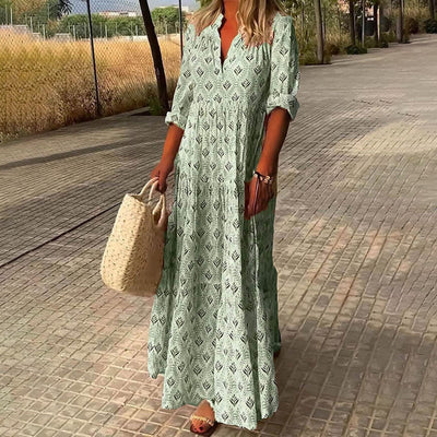 Isabella™ Printed Boho Maxi Dress