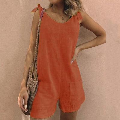 Una – Bow Strap Pocket Playsuit
