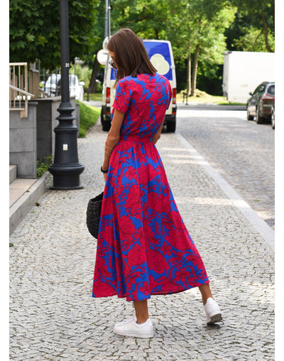Lina – Floral Wrap Midi Dress