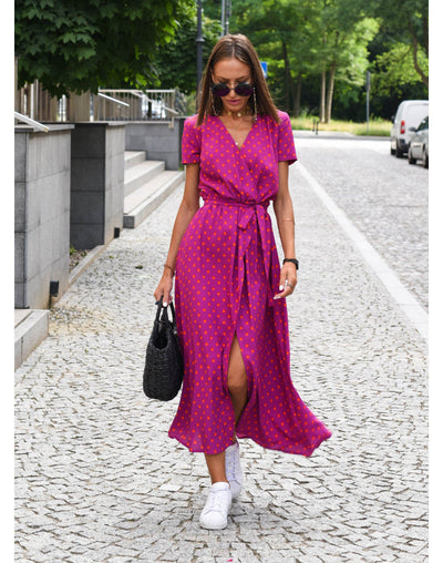 Lina – Floral Wrap Midi Dress