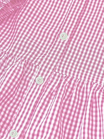 Isabella™ Gingham Button-Up Tiered Dress