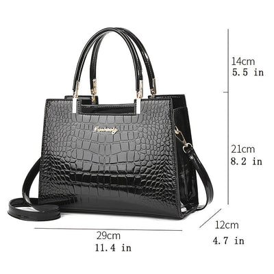 Aralune -  Shiny crocodile print handbag