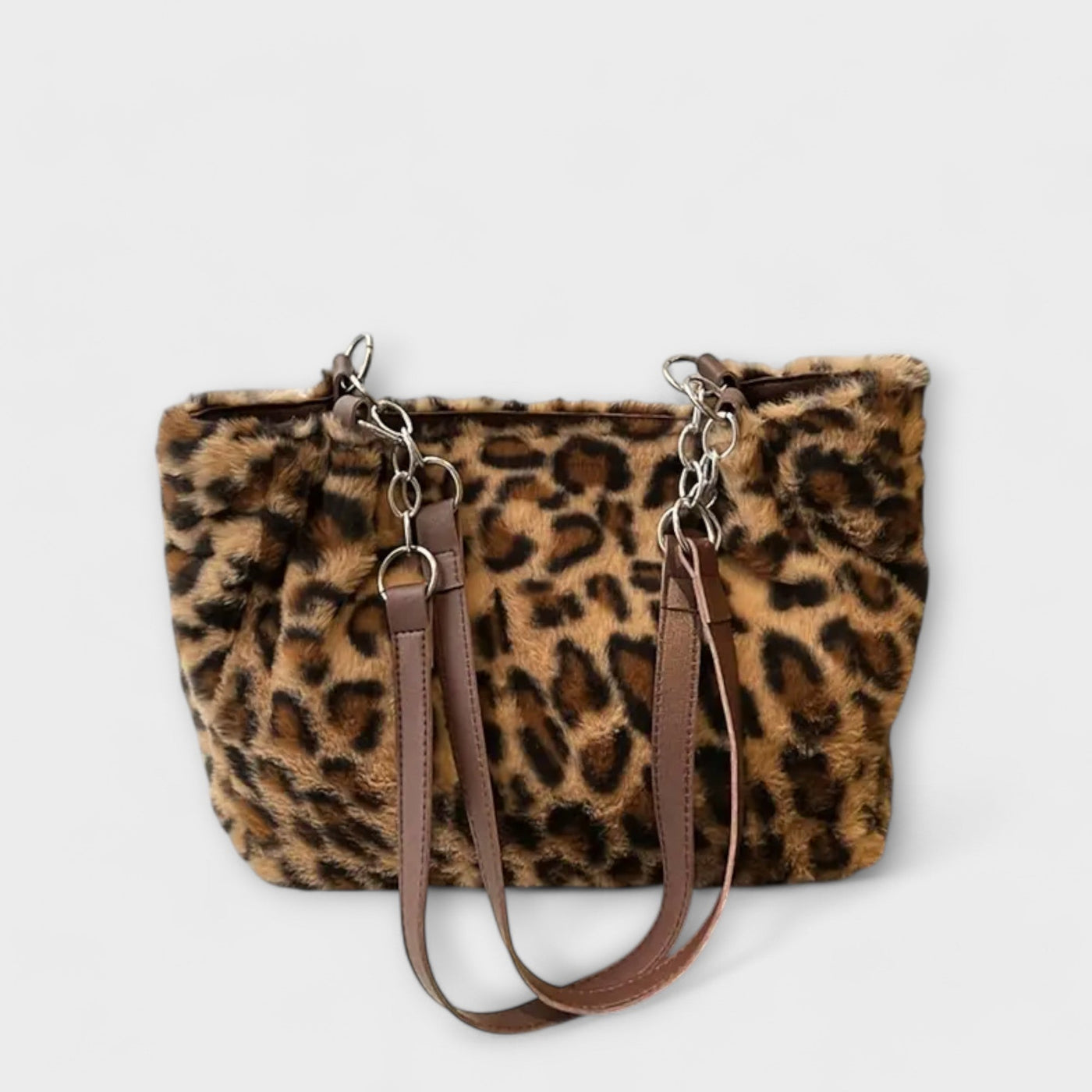Morwen - Trendy Leopard Skin Inspired Tote in Soft Faux Fur