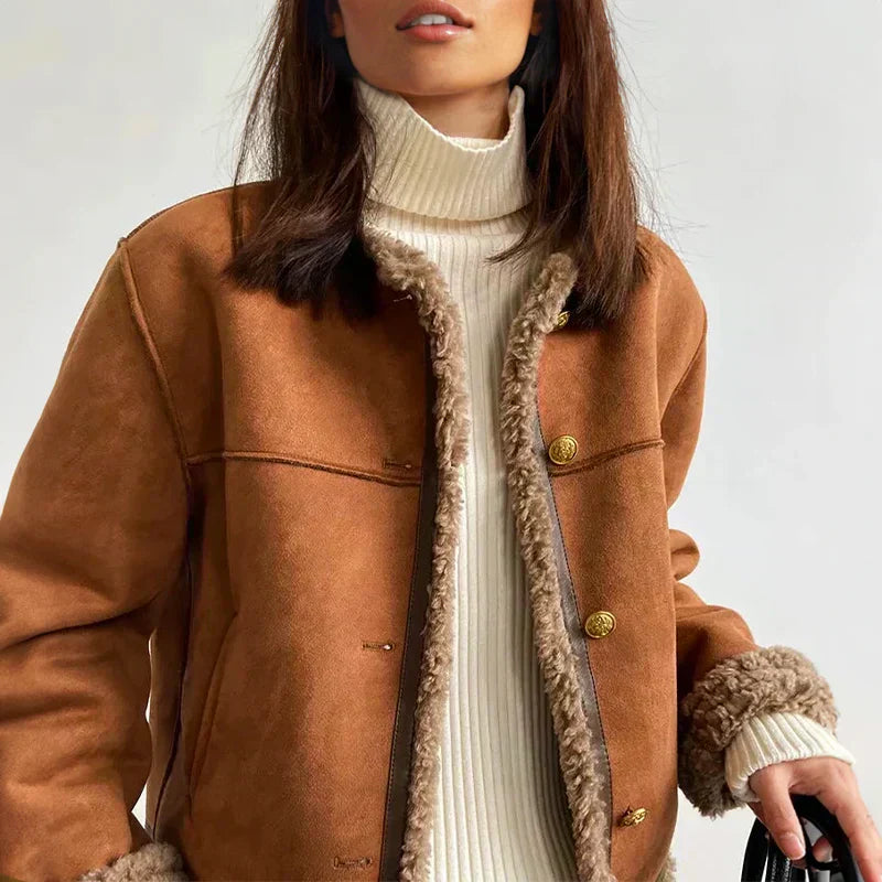 Isabella™  Shearling Button Jacket
