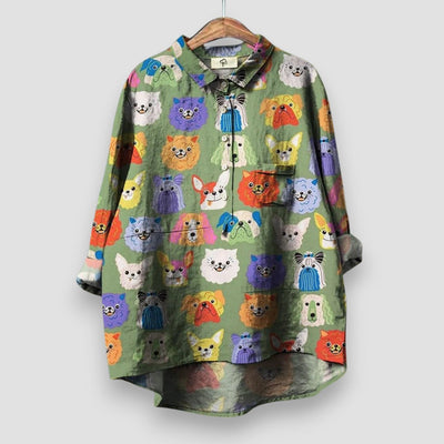 Isabella™ | blouse with dog motif