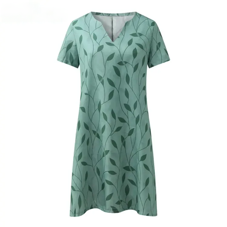 Isabella™ Printed V-Neck A-Line Dress