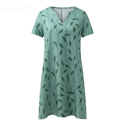 Isabella™ Printed V-Neck A-Line Dress