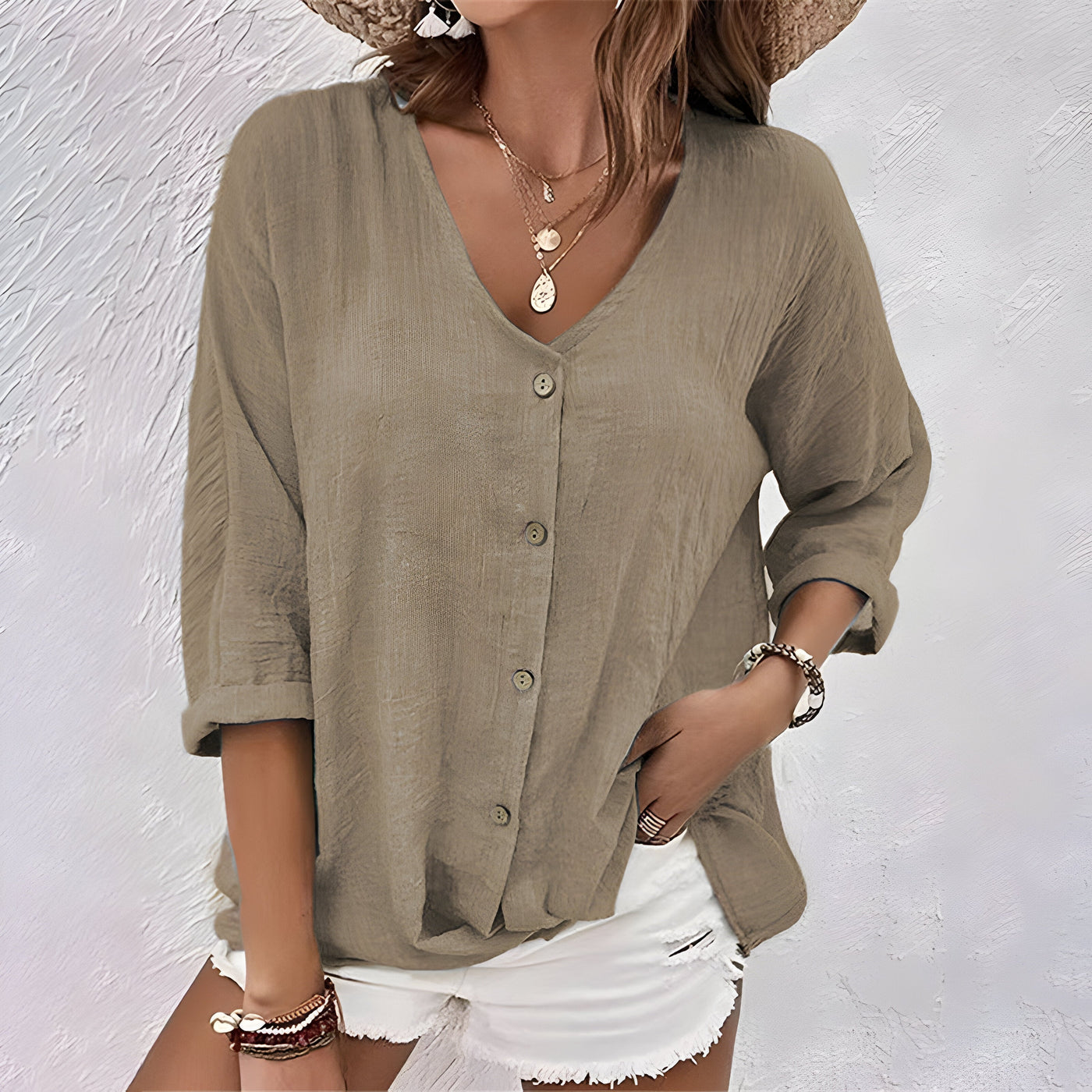 Mira – Summer V-Neck T-Shirt