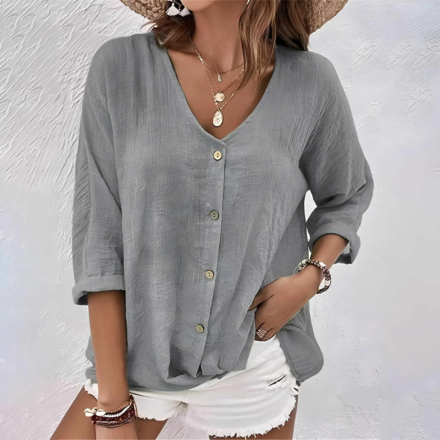 Mira – Summer V-Neck T-Shirt
