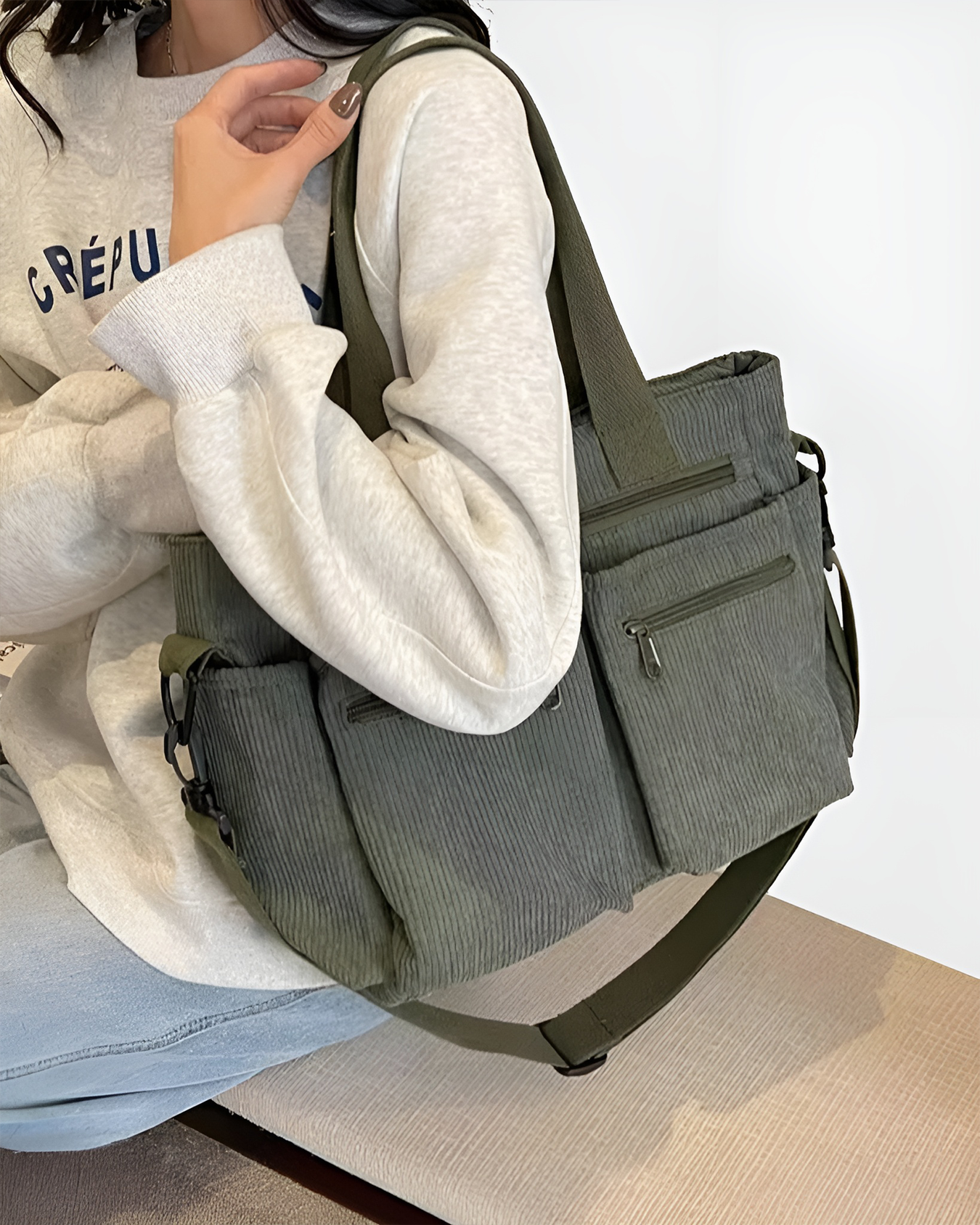 isabella™ Corduroy Utility Tote Bag